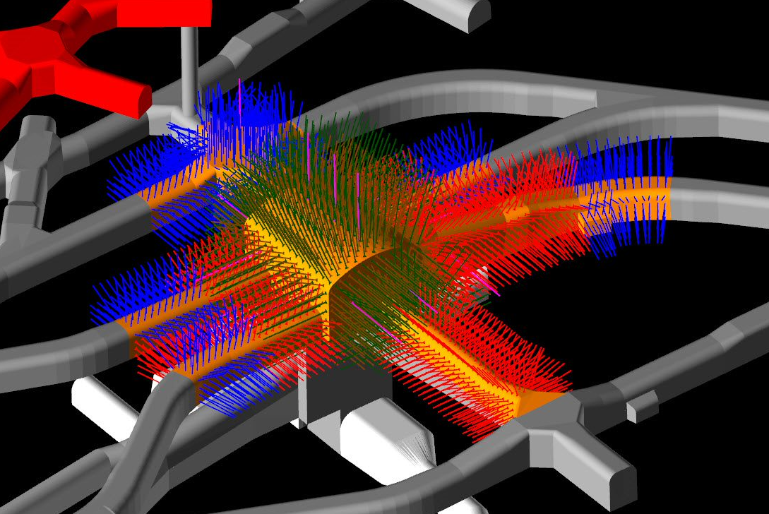 Oyu Tolgoi Underground Project, Mongolia – Primary Crusher 2 Mass Excavation Cablebolts Design – 3D Model